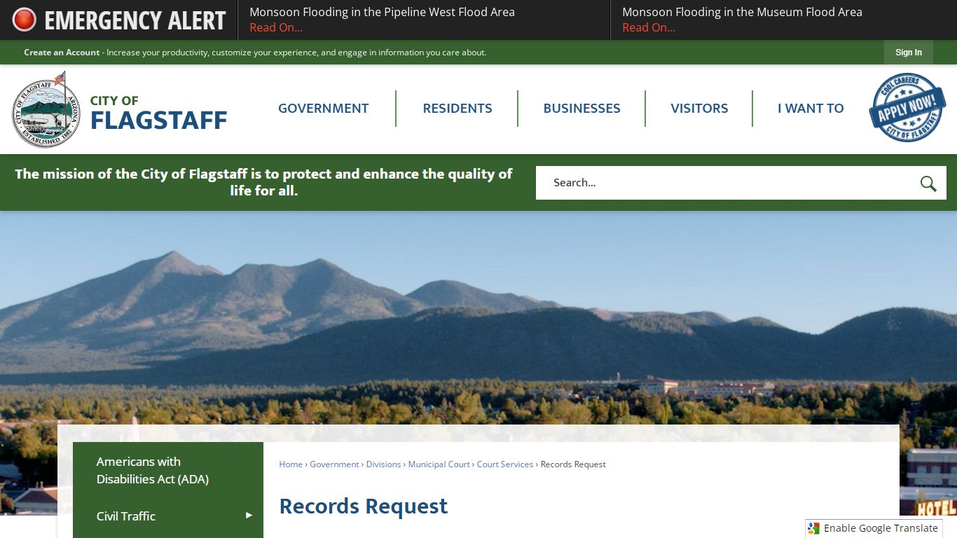 Records Request | City of Flagstaff Official Website - Arizona